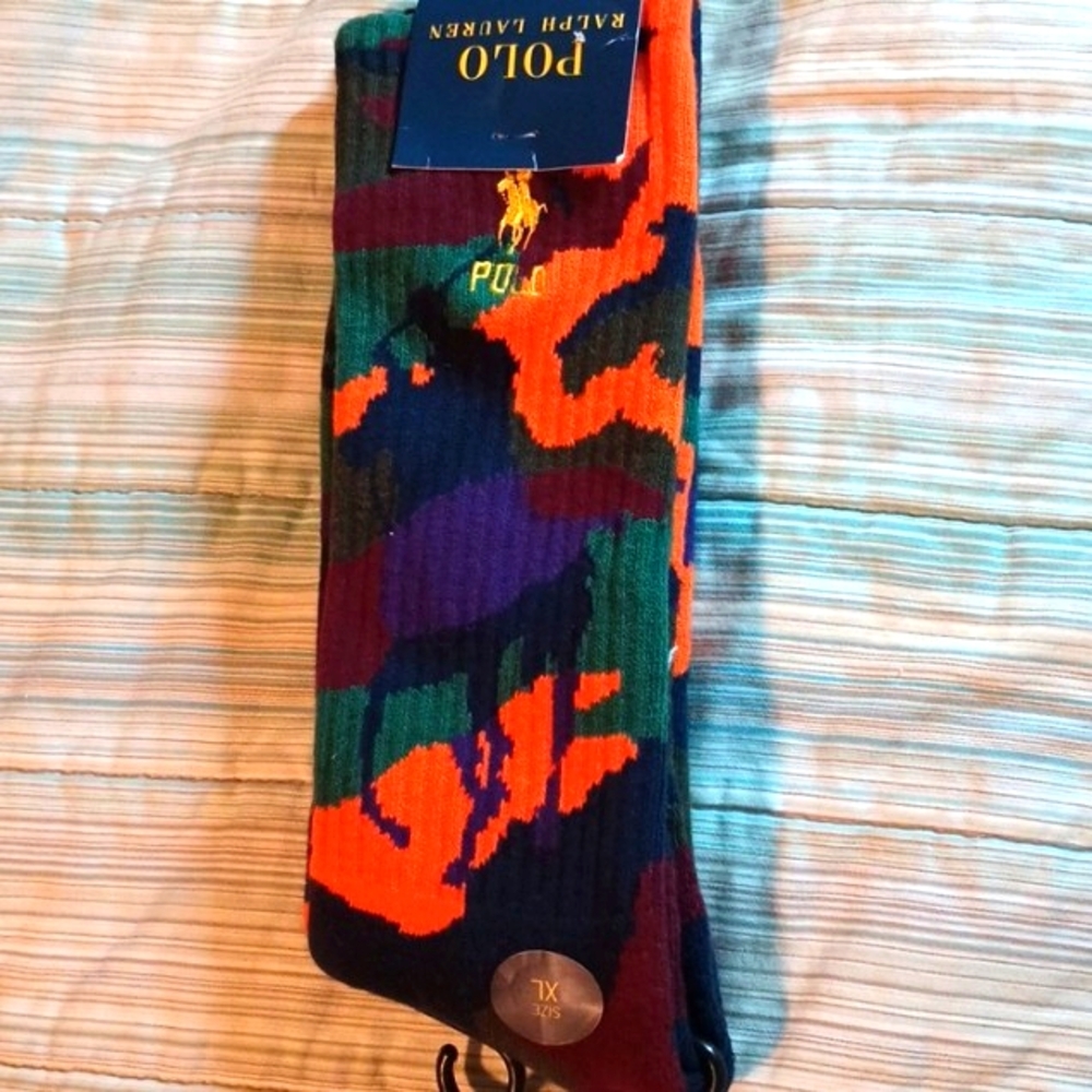 Polo Ralph Lauren socks camouflage (Green, Burgundy, Orange, purple and blue )